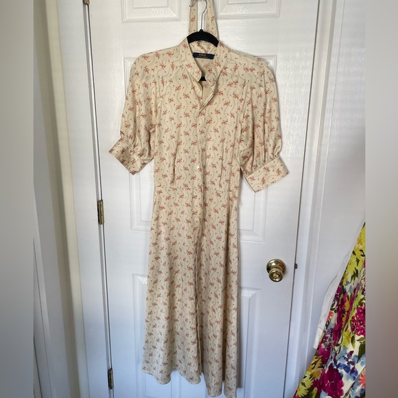 Polo Ralph Lauren Gorgeous Women’s Tied - Waist Puff Sleeve Dress - Picture 7 of 15